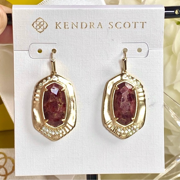 KENDRA SCOTT Anna 14K Yellow Gold Plated & Jade Drop Earrings - Picture 9 of 15